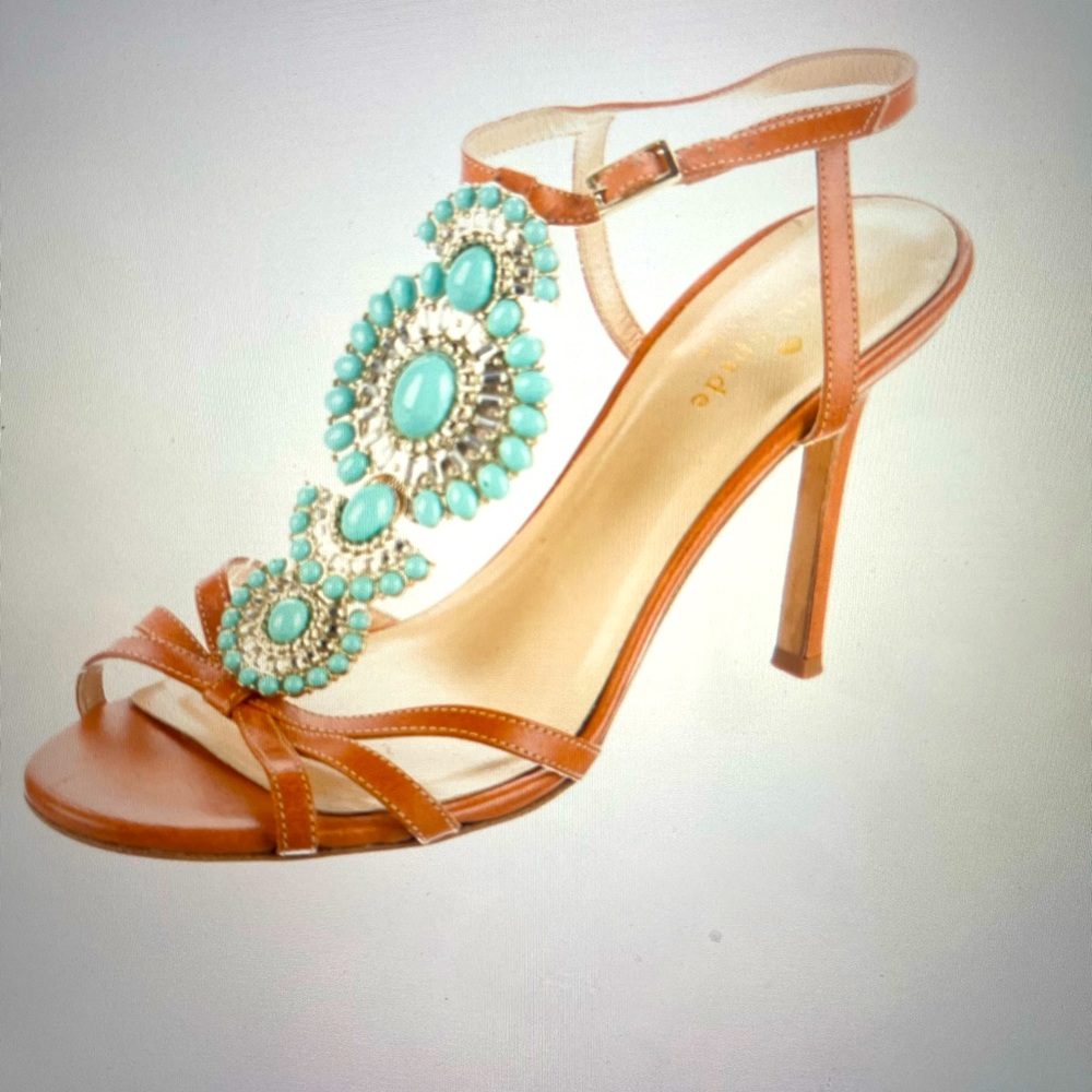 Kate Spade leather T-strap Sandals brown size 8